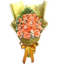 18 Orange Roses Bouquet