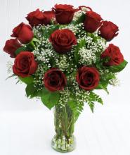 12 Red Roses Vase Arrangement