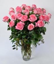 Arrangement of 24  pink roses
